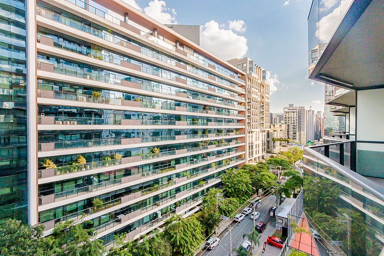Studio em condomínio de luxo com estacionamento