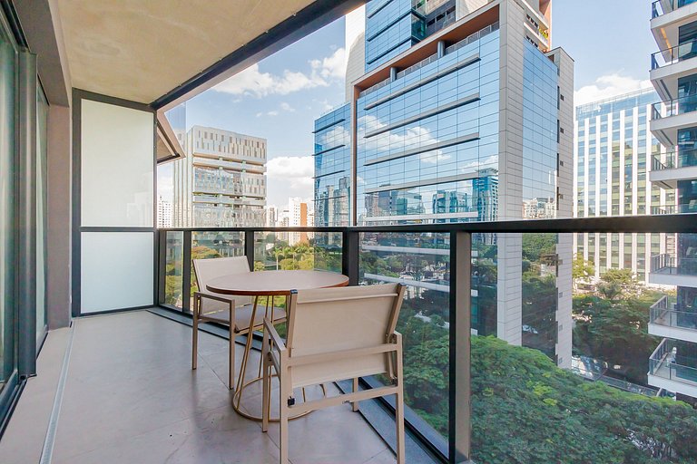 Studio em condomínio de luxo com estacionamento