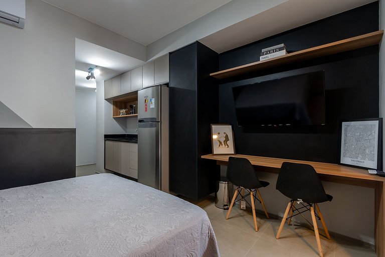 Charmoso Studio com sauna / Rua Augusta