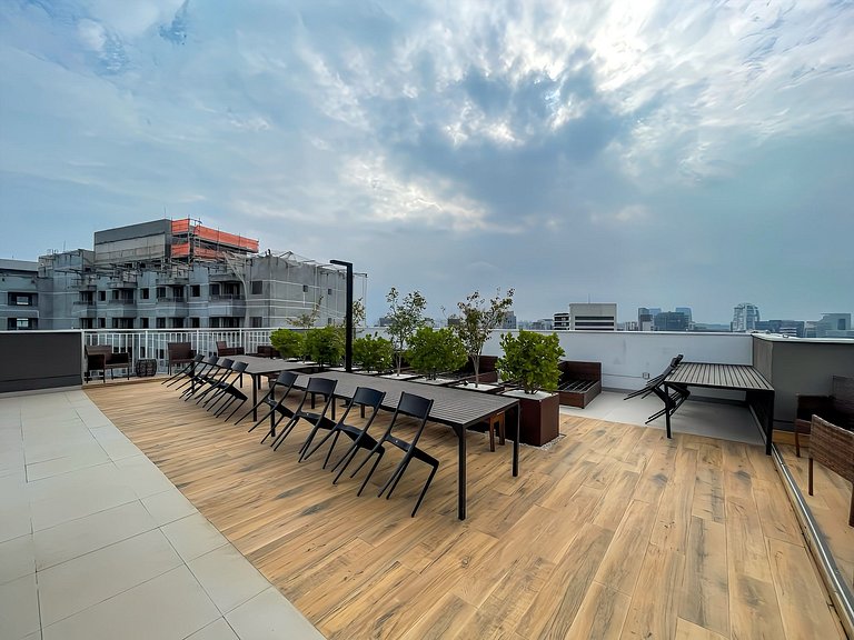 Studio no Itaim com Rooftop, ao lado do Ibirapuera