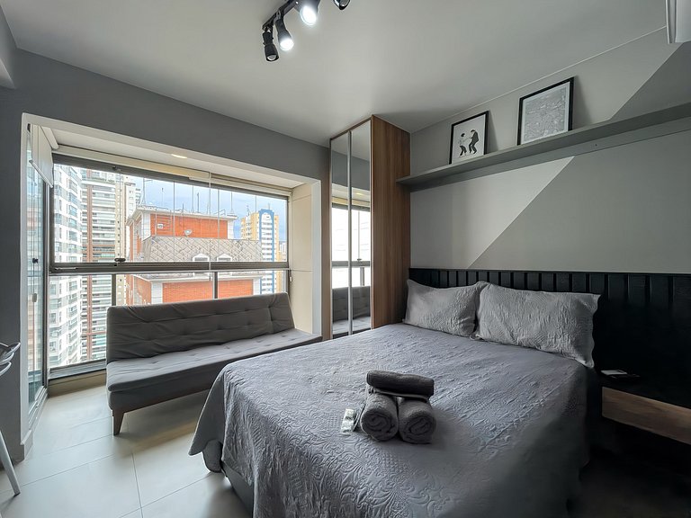 Charmoso Studio com sauna / Rua Augusta