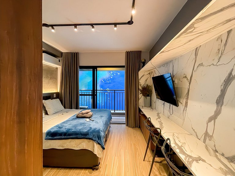 Apartamento NOVO com piscina, metro Higienópolis