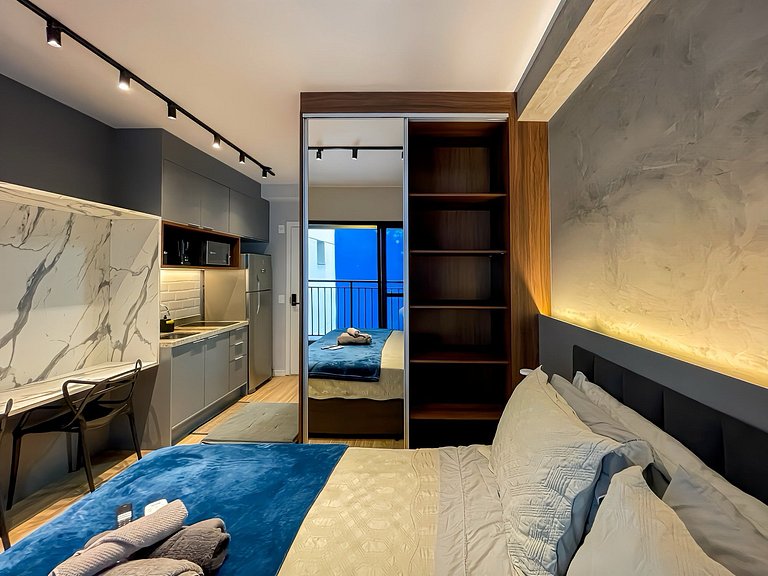 Apartamento NOVO com piscina, metro Higienópolis